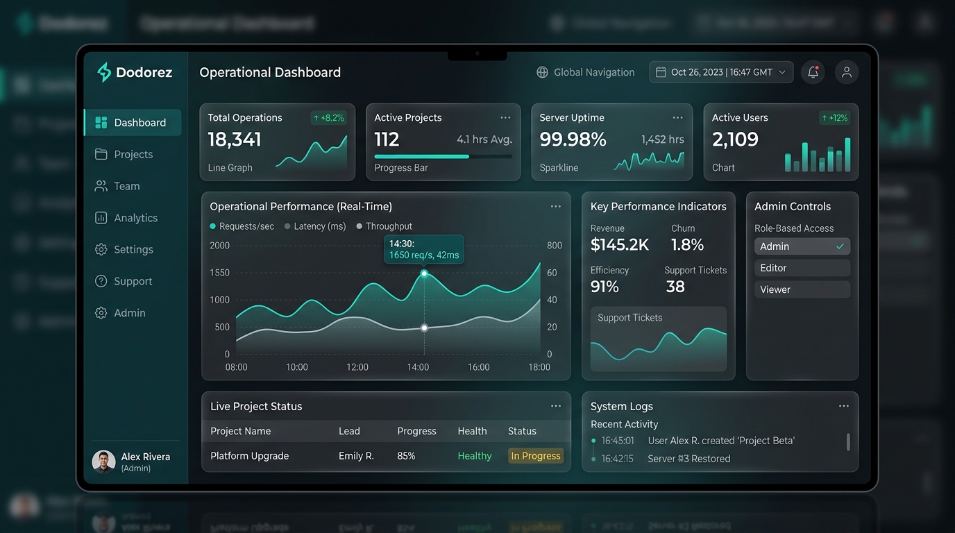 Dodorez Business Operations Platform Interface