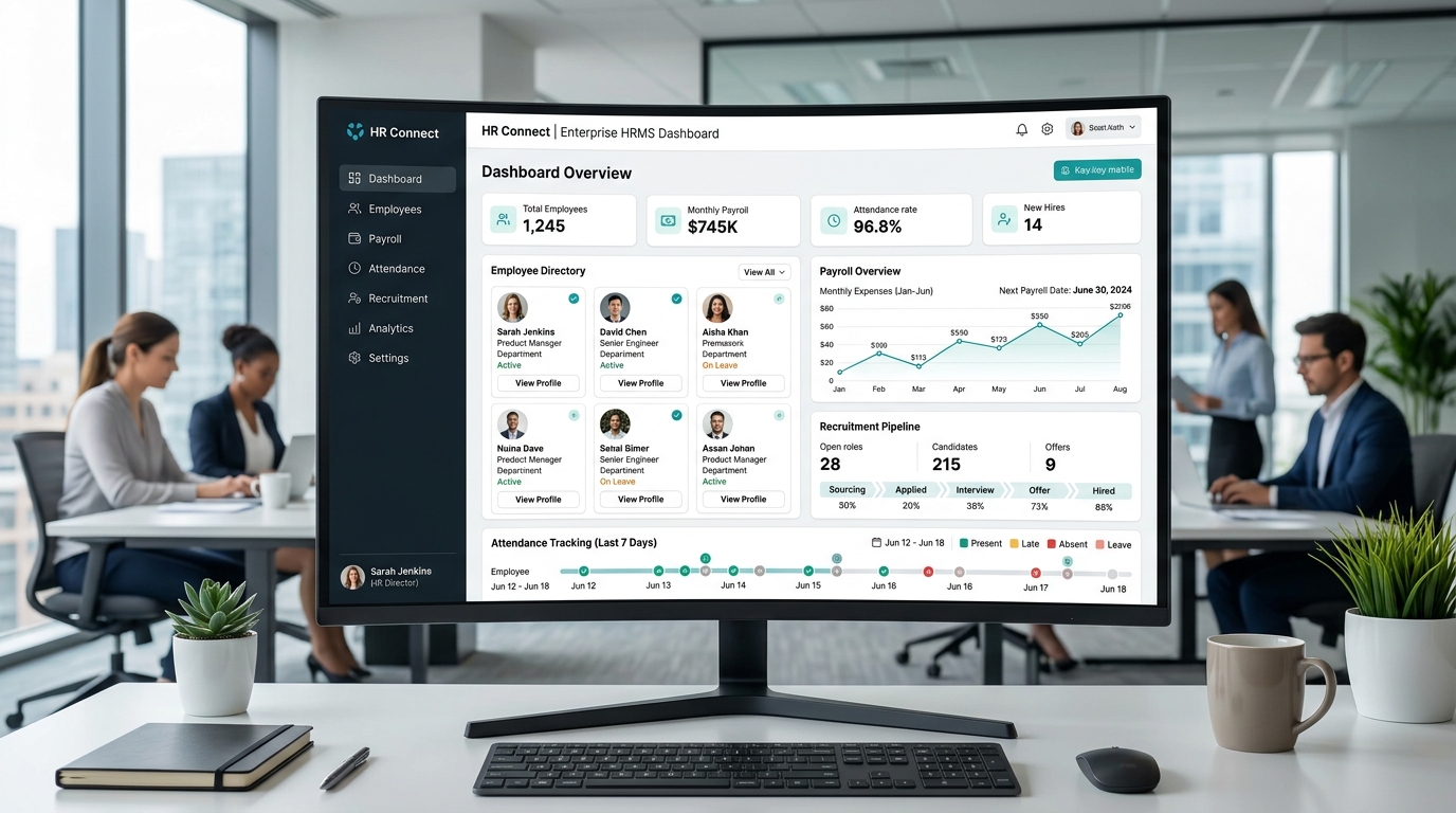 HRMS Enterprise HR Management Interface